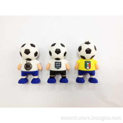 World Cup Soccer Man 3D Custom PVC USB Flash Drive USB Memory Stick